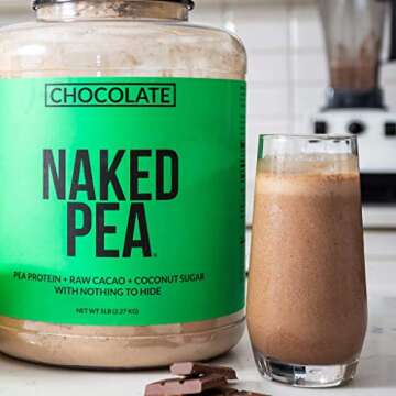 NAKED nutrition Chocolate Naked Pea Protein Isolate - 5Lb Bulk, Plant Based, Vegetarian & Vegan Protein. Easy To Digest, Non-Gmo, Gluten Free, Lactose Free, Soy Free