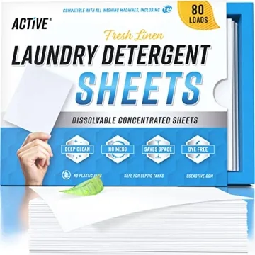 Eco-Friendly Laundry Detergent Sheets - 80 Loads of Dissolvable Cleaning Power
