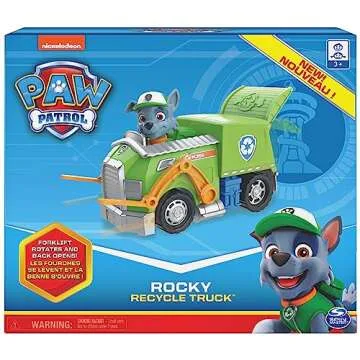 Paw Patrol, Rocky’s Recycle Truck Vehicle with Collectible Figure, Preschool Toys for Boys & Girls...