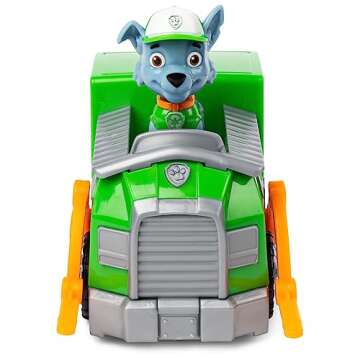 Paw Patrol, Rocky’s Recycle Truck Vehicle with Collectible Figure, Preschool Toys for Boys & Girls Ages 3 and Up