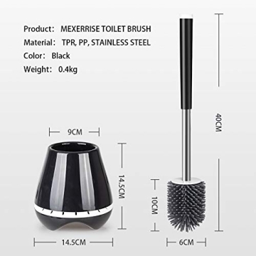 MEXERRIS Toilet Brush and Holder Set - Silicone Bristles
