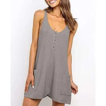 Caramitty Women's Summer Waffle Knit Romper