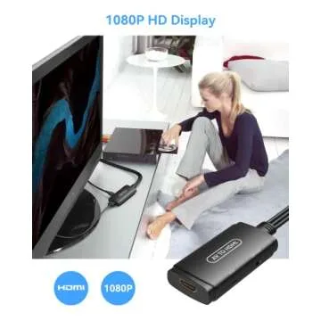 ABLEWE RCA to HDMI Converter, AV to HDMI Adapter, Composite to HDMI Adapter Support 1080P, PAL/NTSC Compatible with WII WII U/PS one PS2/PS3 STB Xbox VHS VCR Blue-Ray DVD ect.