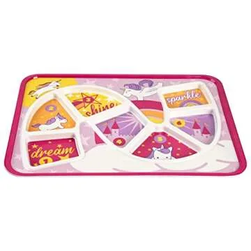 Colorful Unicorn Dinner Plate for Picky Eaters