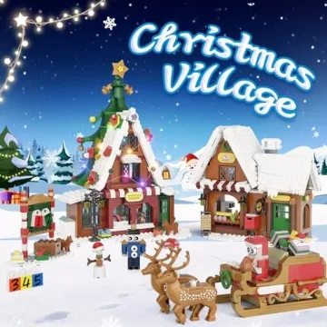 5-in-1 Christmas Village Building Set with LED Lights
