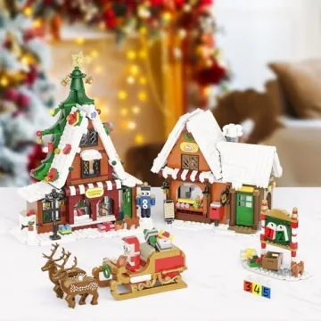 5-in-1 Christmas Village Building Set with LED Lights