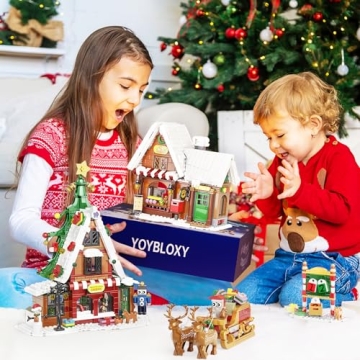 5-in-1 Christmas Village Building Set with LED Lights
