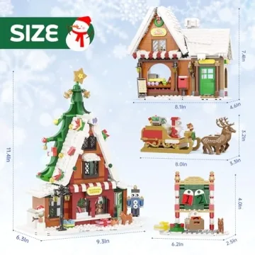 5-in-1 Christmas Village Building Set with LED Lights