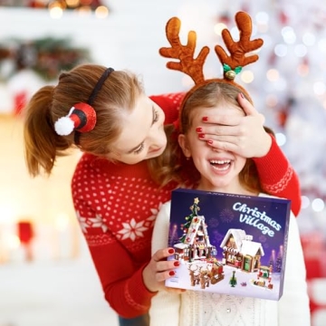 5-in-1 Christmas Village Building Set with LED Lights