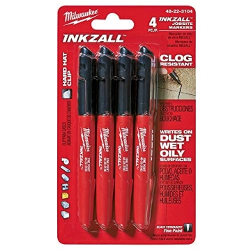 Milwaukee 48-22-3104 Inkzall Fine Point Marker 4-Pack
