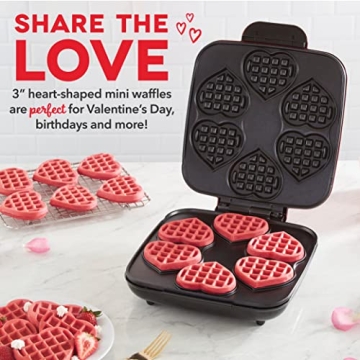 DASH Multi Mini Heart Waffle Maker for Family Fun