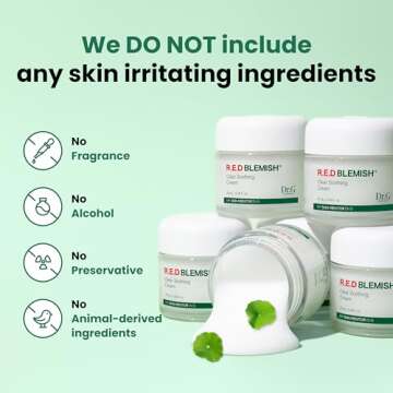Dr.G Red Blemish Clear Soothing Cream, 70ml - Moisturizing Recovery Cream for Sensitive Acne-Prone Skin; Cica Soothing Moisturizer, Korean Skin Care, Korean Skincare, Kbeauty, K Beauty, Korean Beauty