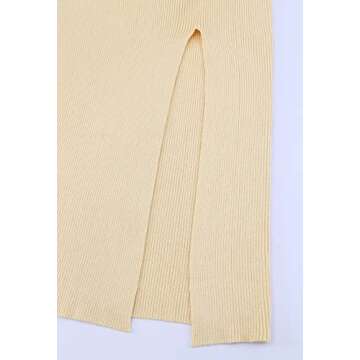 Cutiefox Women's Sleeveless Cut Out Side Slit Ribbed Knit Bodycon Tank Midi Dress