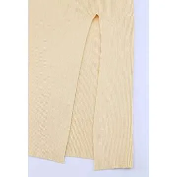 Cutiefox Women's Sleeveless Cut Out Side Slit Ribbed Knit Bodycon Tank Midi Dress