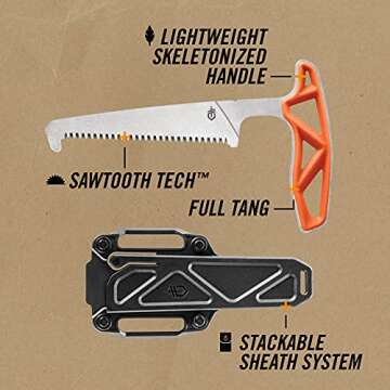 Gerber EXO-MOD Pack Saw for Outdoors - Lightweight & Durable