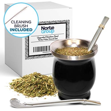 Norte Yerba Mate Tea Gourd and Bombilla Set - Stylish & Durable