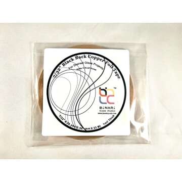 7/32 inch Copper Foil for Stained Glass by BiNARi Glass Studio (Black Back)