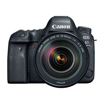 Canon EOS 6D Mark II DSLR Camera with EF 24-105mm USM Lens, WiFi Enabled Black