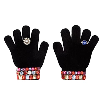 Super Smalls Ice Skating Jeweled Gloves | Embellished with Colorful Gemstones | Fits 4-10 Years Old ...
