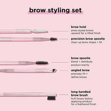 Real Techniques Brow Styling Set, For Lifting Brows, Fill & Style, Dual-ended Makeup Brushes, Full Kit for Eyebrows, Get Full, Laminated, or Natural Brows, Multiuse Tools, 3 Piece Set