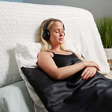 MIRAVIDA Infrared Sauna Blanket - Includes 25 Plastic Body Wraps - 3 Adjustable Far Infrared Heat Zones - Detox, Joint Pain, Shaping & Increased Circulation