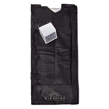 MIRAVIDA Infrared Sauna Blanket - Includes 25 Plastic Body Wraps - 3 Adjustable Far Infrared Heat Zones - Detox, Joint Pain, Shaping & Increased Circulation