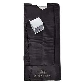 MIRAVIDA Infrared Sauna Blanket - Includes 25 Plastic Body Wraps - 3 Adjustable Far Infrared Heat Zones - Detox, Joint Pain, Shaping & Increased Circulation