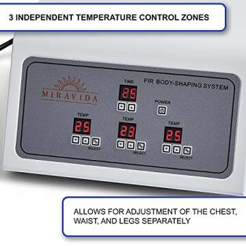 MIRAVIDA Infrared Sauna Blanket - Includes 25 Plastic Body Wraps - 3 Adjustable Far Infrared Heat Zones - Detox, Joint Pain, Shaping & Increased Circulation