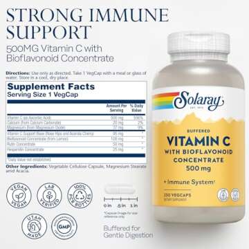 Solaray Buffered Vitamin C 500mg - Immune Support Supplement