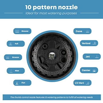 INNAV8 Heavy Duty Garden Hose Nozzle 10 Spray Patterns