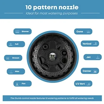 INNAV8 Heavy Duty Garden Hose Nozzle 10 Spray Patterns