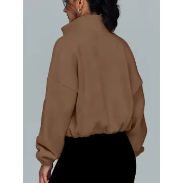 Trendy AUTOMET Women's Fleece Zip Up Jacket for Winter