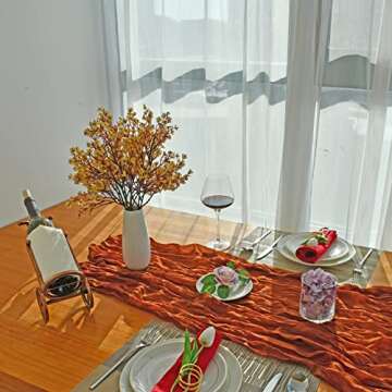 Mandy's 6pcs Gold Artificial Flowers Silk Fall Flowers Babys Breath Gypsophila 18.7" for Christmas Home Kitchen Decor New Year Spring