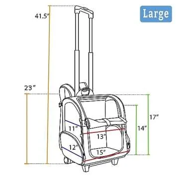 Snoozer Roll Around Travel Dog Carrier Backpack 4-in-1- Rolling Backpack Pet Carrier with Wheels for Cats & Dogs, Pet Stroller, Travel Bag for Pets Up to 30 Lbs - Large, Red & Black