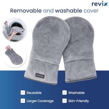 REVIX Heated Mitts for Hand Therapy, Microwavable Hand Warmer for Women and Men, Microwavable Therapy Mittens Unscented Hands Muff