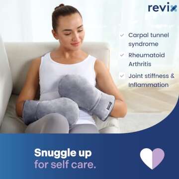 REVIX Heated Mitts for Hand Therapy, Microwavable Hand Warmer for Women and Men, Microwavable Therapy Mittens Unscented Hands Muff