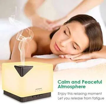 URPOWER 700ml Aromatherapy Essential Oil Diffuser Humidifier Large Capacity Modern Ultrasonic Aroma Diffusers Running 20+ Hours 7 Color Changing for Home Baby Bedroom Office Study Yoga Spa