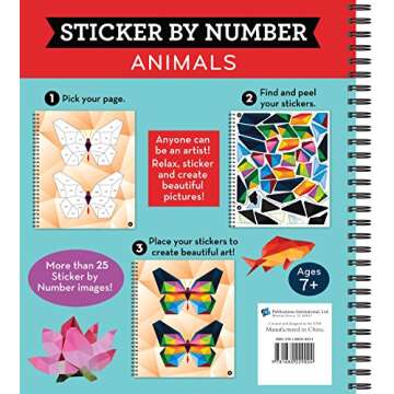 Brain Games - Sticker by Number: Animals (28 Images to Sticker)
