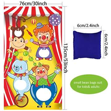 Blulu Carnival Toss Games with 3 Bean Bag, Fun Carnival Game for Kids and Adults Circus Party Activi...