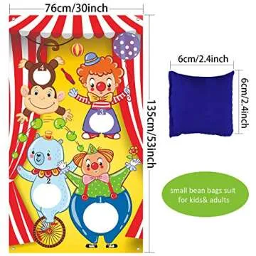 Blulu Carnival Toss Games with 3 Bean Bag, Fun Carnival Game for Kids and Adults Circus Party Activi...
