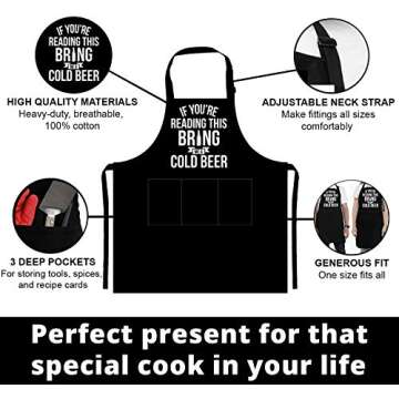 NEWELEVEN Valentines Gifts For Men, Dad, Husband, Him - Aprons For Men With Pockets - Funny Gifts Fo...