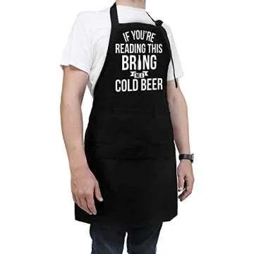 NEWELEVEN Valentines Gifts For Men, Dad, Husband, Him - Aprons For Men With Pockets - Funny Gifts For Men, Dad, Husband, Boyfriend, Him, Brother, Uncle - Grill Cooking BBQ Kitchen Chef Apron