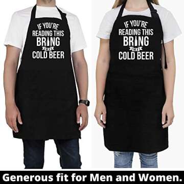NEWELEVEN Valentines Gifts For Men, Dad, Husband, Him - Aprons For Men With Pockets - Funny Gifts For Men, Dad, Husband, Boyfriend, Him, Brother, Uncle - Grill Cooking BBQ Kitchen Chef Apron