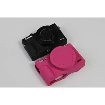 MINICO Silicone Gel Camera Case For Canon PowerShot G7x Mark iii Protective Rubber Soft Camera Cover Bag Magenta