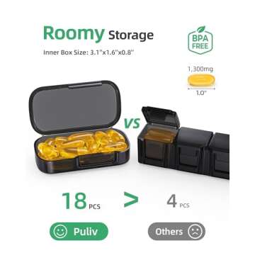 PULIV Pill Organizer: Travel-Friendly Weekly Pill Box