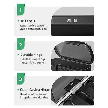 PULIV Pill Organizer: Travel-Friendly Weekly Pill Box