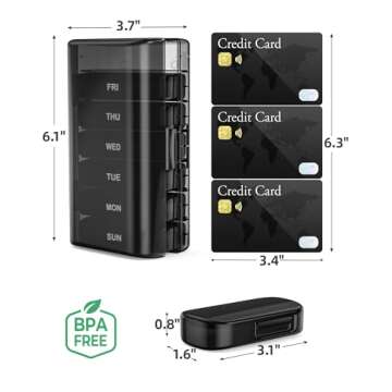 PULIV Pill Organizer: Travel-Friendly Weekly Pill Box