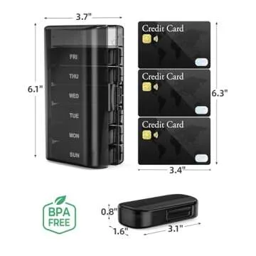 PULIV Pill Organizer: Travel-Friendly Weekly Pill Box