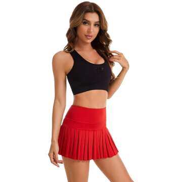 Tennis Skirts for Women with Pockets High Waist Athletic Shorts Pleated Sports Golf Skorts Medium Re...