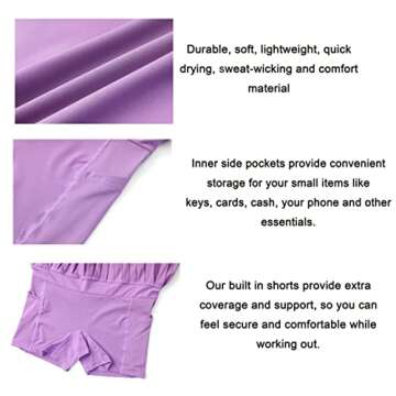 Tennis Skirts for Women with Pockets High Waist Athletic Shorts Pleated Sports Golf Skorts Medium Red